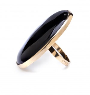 Obsidian ring, 2nd half of 20th century jewelry, pr. 