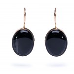 Obsidian earrings, 2nd half 20th century jewelry, pr. "3" gold