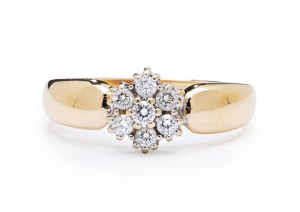 Ring with diamonds, early 21st century jewelry, pr. gold 