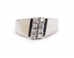 Diamond ring, early 21st century jewelry, white gold pr ~ 