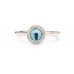 Ring with topaz and diamonds, early 21st century jewelry, 0.375 pr. gold