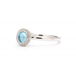 Ring with topaz and diamonds, early 21st century jewelry, 0.375 pr. gold