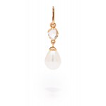 Pendant with pearl and diamond rosette, 19th/20th century jewelry, pr. "56" gold