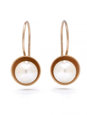 Earrings with pearls, 2nd half of 19th century jewelry, pr. 0.583 gold