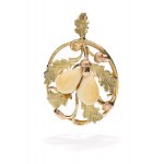 Brooch-pendant with deer grandls, 1st half of 20th century jewelry, pr. gold "0.585"