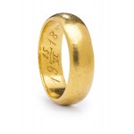 Gold ring, early 20th century jewelry, pr. gold "0.960"