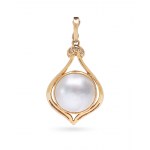 Mother-of-pearl pendant, 2nd half 20th century jewelry, pr. gold "0.585"