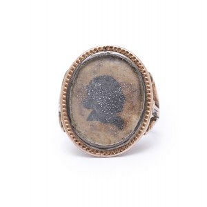 Portrait ring, 18th/19th century jewelry, 0.500 pr. gold