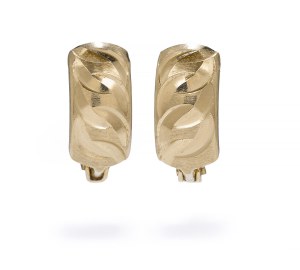 Gold earrings, early 21st century jewelry, pr. 0.585 gold