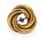 Brooch with sapphire, 1st half of 20th century jewelry, 0.585 pr. gold