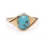 Ring with turquoise, 2nd half 20th century jewelry, gold ~ 0.750