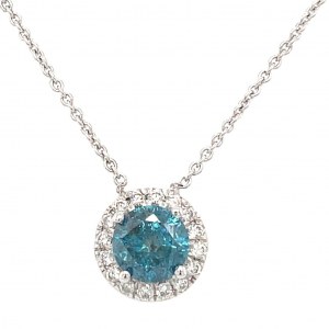 TOUR DE COU EN OR 3,02 GR AVEC DIAMANTS BLEUS - PND20210