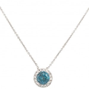 TOUR DE COU EN OR 3,02 GR AVEC DIAMANTS BLEUS - PND20210