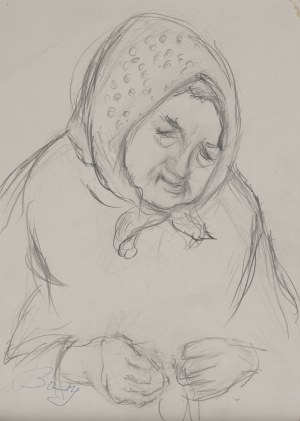 Zenon KONONOWICZ (1903-1971), Portrait d'une vieille femme