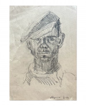 Łukasz ROGIŃSKI (né en 1936), Portrait d'un homme, 1954