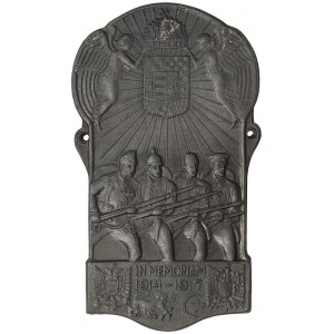 Austria, Franz Joseph I, War commemorative plaque of the Central Powers Austria-Hungary, Germany, Bulgaria, Turkey WWI 1914-17