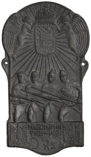 Autriche, François-Joseph Ier, Plaque commémorative de guerre des puissances centrales Autriche-Hongrie, Allemagne, Bulgarie, Turquie WWI 1914-17