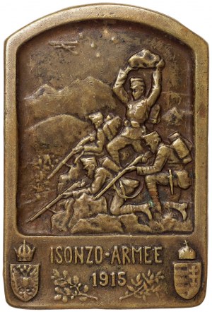 Austria, Franz Joseph I, Kappenabzeichen Battle of the Isonzo WWI 1915