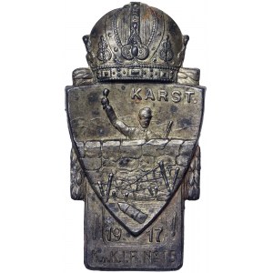 Austria, Franz Joseph I, Kappenabzeichen Karst Carso WWI 1917
