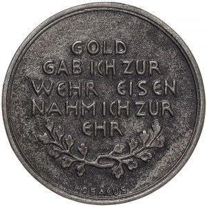 Germany, Donation medal 'Gold I gave for iron' WWI 1916