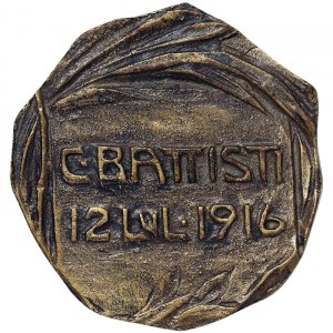 Italy, Kingdom, Medal in memory of Cesare Battisti, 1916