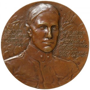 Italy, Kingdom, Medal in memory of Lieutenant Giovanni Battista Rossi, 3rd Field Artillery Regiment in the Battle of Caporetto, 1917