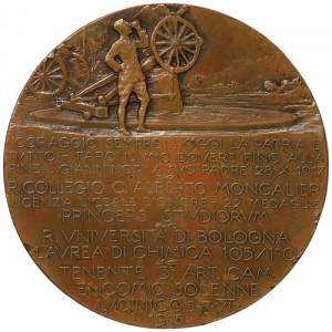 Italy, Kingdom, Medal in memory of Lieutenant Giovanni Battista Rossi, 3rd Field Artillery Regiment in the Battle of Caporetto, 1917