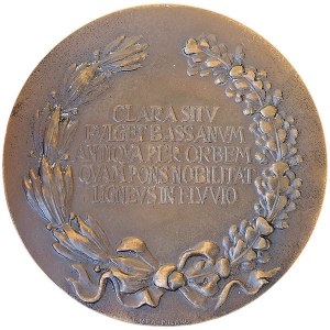 Italy, Republic, Medal for the reconstruction after the WWII of the the Alpini Bridge in Bassano Del Grappa faithful to the original drawings by Andrea Palladio 1948