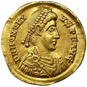 Römische Münzen, Honorius, Solidus 485 n.Chr. ca., Mediolanum (Mailand)