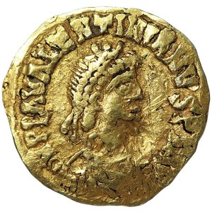 Roman Coins, Valentinian III, Tremissis 433 AD ca., Constantinople