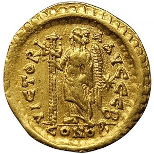 Roman Coins, Leo I, Solidus 485 AD ca., Constantinople