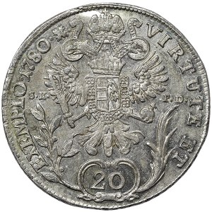 Austria, Giuseppe II, 20 Kreuzer 1780, Kremnitz