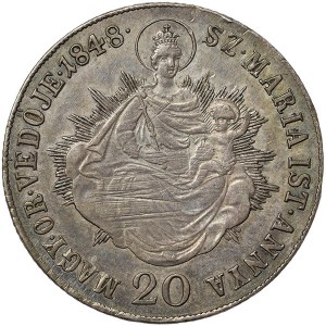Rakúsko, Ferdinand I., 20 Kreuzer 1848, KB Kremnitz