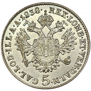 Austria, Ferdinand I, 5 Kreuzer 1838, A Vienna
