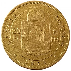 Austria, Franz Joseph I, 8 Forint 1870, GYF Karlsburg