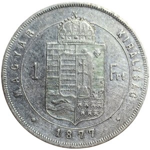 Österreich, Franz Joseph I., 1 Forint 1877, KB Kremnitz
