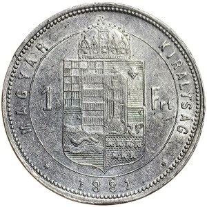 Rakúsko, František Jozef I., 1 forint 1881, KB Kremnica