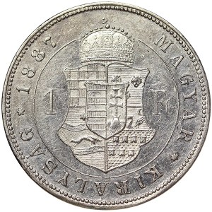 Österreich, Franz Joseph I., 1 Forint 1887, KB Kremnitz