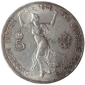 Austria, Franz Joseph I, 5 Corona 1908, Vienna