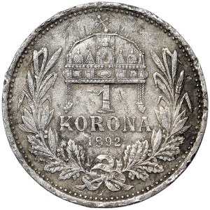 Austria, Franz Joseph I, 1 Korona 1892, KB Kremnitz
