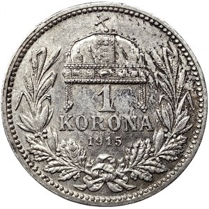 Austria, Franz Joseph I, 1 Korona 1915, KB Kremnitz