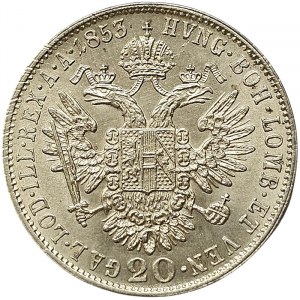 Austria, Franz Joseph I, 20 Kreuzer 1853, A Vienna