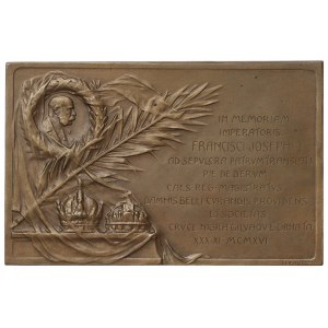 Austria, Franz Joseph I, Plaque for the funeral of the Emperor 1916