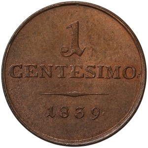 Austria, Lombardy-Venetia, Ferdinand I, 1 Centesimo 1839, V Venice