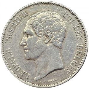 Belgio, Leopoldo I, 5 franchi 1849, Bruxelles