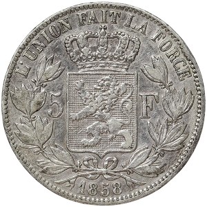 Belgium, Leopold I, 5 Francs 1858, Brussels
