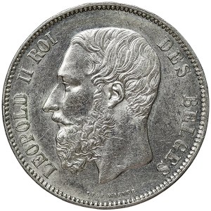 Belgium, Leopold II, 5 Francs 1873, Brussels