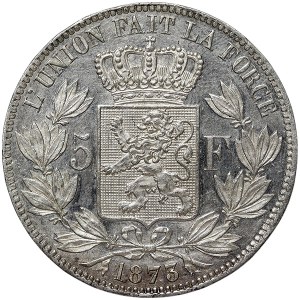 Belgium, Leopold II, 5 Francs 1873, Brussels