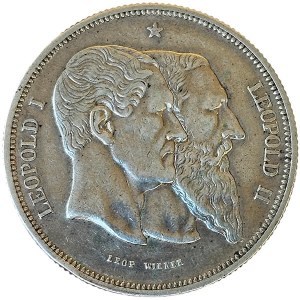 Belgien, Leopold II, 5 Francs 1880, Brüssel