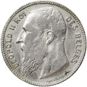 Belgium, Leopold II, 1 Franc 1909
